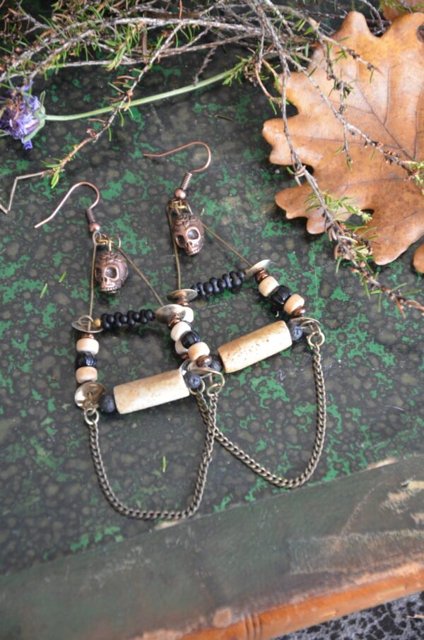 Boucles d'oreilles Primitives (os)