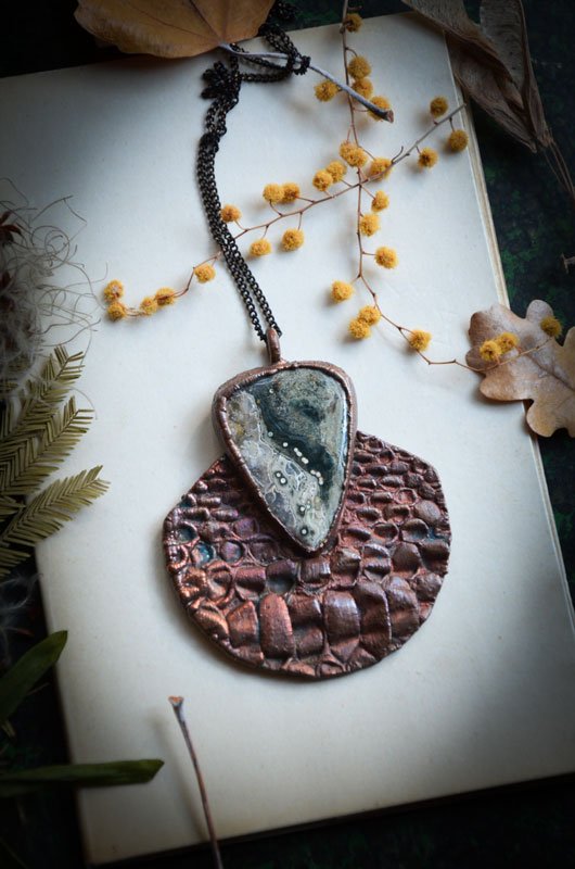 Collier Mue de serpent Jaspe Orbiculaire