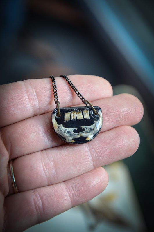 Collier Mâchoire & Dent en résine
