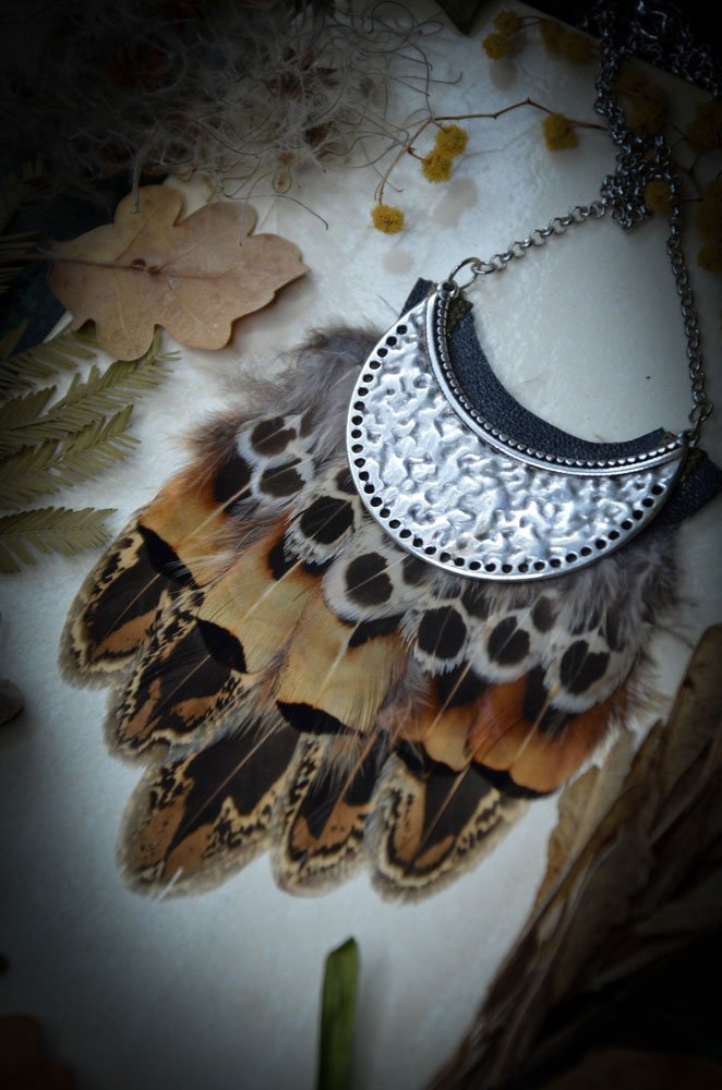 Petit Plastron court en plumes naturelles de Faisan – Image 1