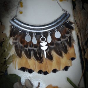 Plastron court en plumes naturelles de Faisan – Image 2