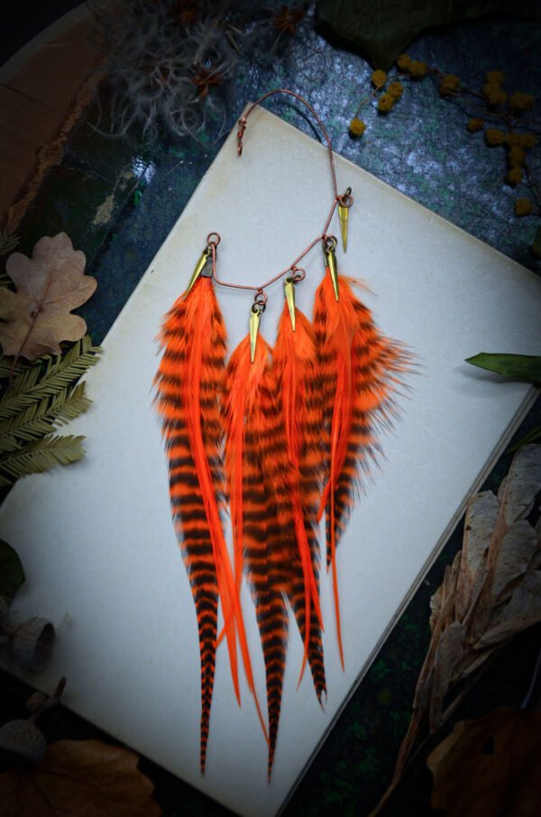 Tour d'oreille plumes Orange