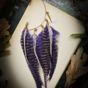Tour d'oreille plumes violettes